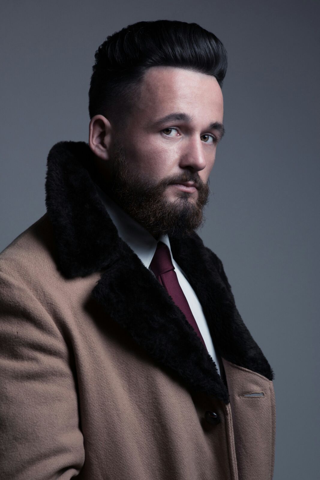 Ultimate Barbers editorial cut, tailored pompadour and full beard